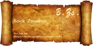 Bock Zsombor névjegykártya